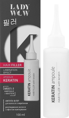 Lady WOW Keratinowy Wypełniacz Włosów Efekt Laminowania