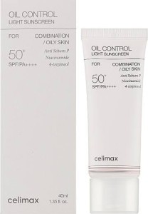 Celimax Krem do Twarzy, Lekki, Przeciwsłoneczny z Podwójną Ochroną, SPF 50+, PA++++