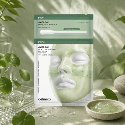  Dwuetapowa Żelowa Maska Peelingująca  Ji Woo Gae CICA PHA 2-Step Gel Mask Celimax