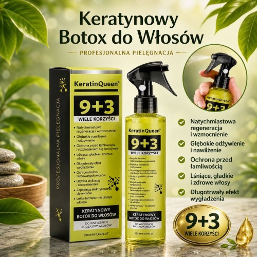 Regenerująca Odżywka do Włosów w Sprayu z Termoochroną  KeratineQueen
