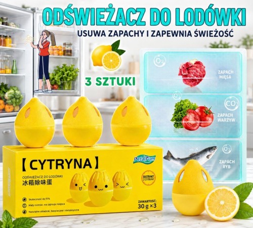Cytrynowy Odświeżacz do Lodówki– Neutralizator Zapachów PetalFun