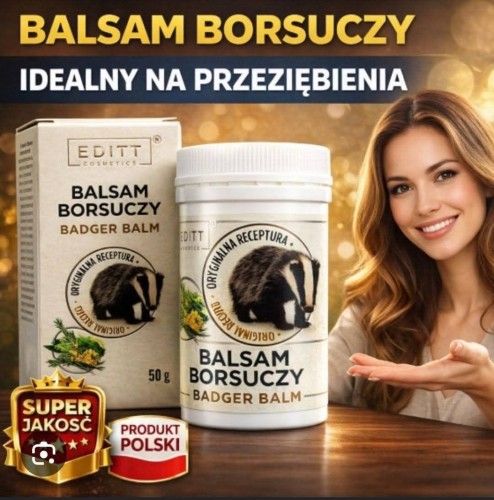 Balsam Borsuczy  – Rozgrzewający Balsam z Mentolem, Kamforą i Eukaliptusem  Editt Cosmetics