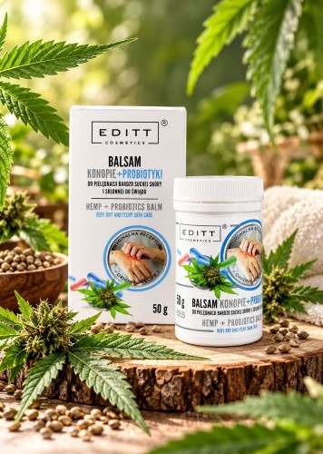 Balsam Konopie + Probiotyki  Intensywna Pielęgnacja Suchej i Swędzącej Skóry EDITT Cosmetics